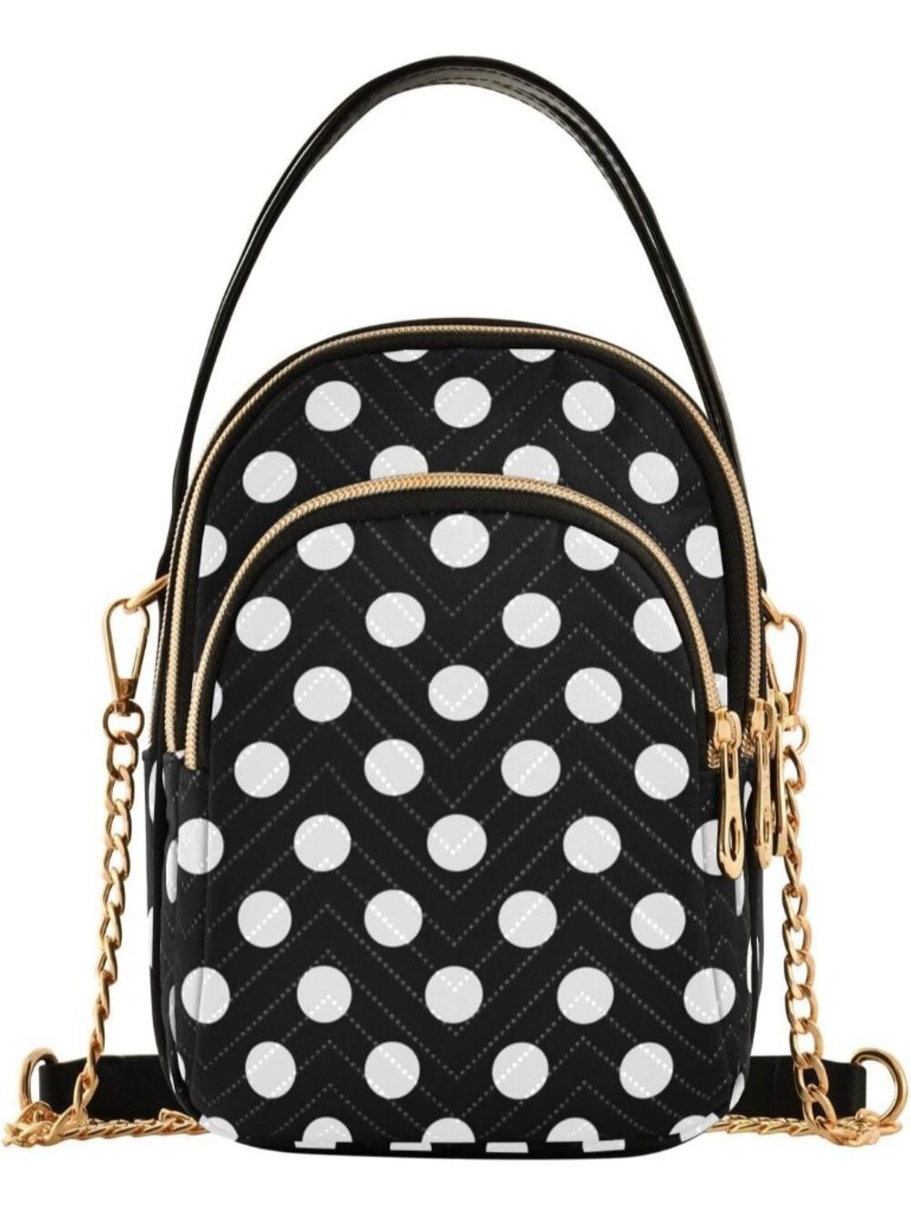 Womens Black White Leather Zipper Purse Casual Travel Shoulder Crossbody Bags